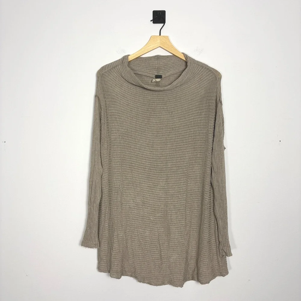 Free People We The Free Lovers Rib Oversized Open Back Tunic‎ Sweater Medium
